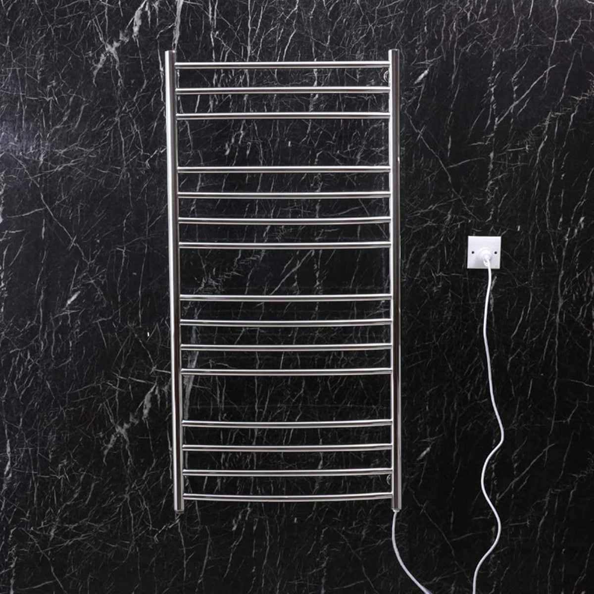 Heated Towel Rail Rails High-end Electric Towel Rack Stainless Steel Electric Towel Holder Wall Mounted Hand Towel Holder Rack for Bathroom and Spa (Size : A)