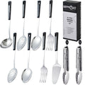 Stainless Steel Metal Serving Utensils - Set of Serving Spoons,Slotted Spoons, and Serving Tongs.serving fork,cake server