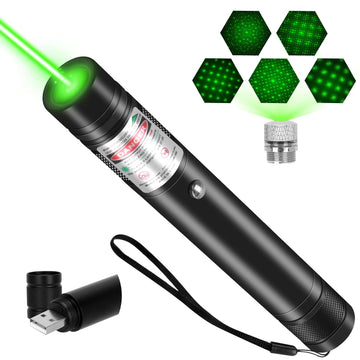 Green Laser Pointer High Power, Long Range Green Beam Laser Pointer with Star Cap for Astronomy, Architecture, Outdoor Adventures