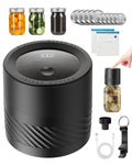 Electric Mason Jar Vacuum Sealer Kit with Auto-Stop, 1200mAh Cordless Jar Vacuum Sealer for Wide & Regular Mouth Mason Jars, Portable Automatic Vacuum Sealer with 10 Lids & 2 Vacuum Bags
