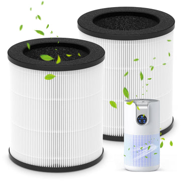 2 Pack M03 Replacement Filter Only Compatible with MOOKA M03 & B-D03 Air Purifier, Efficient Air Filter, 3-in-1 Pre-Filter, HEPA Filter, High-Efficiency Activated Carbon Filter Filtration System