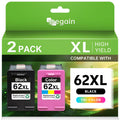 62 Ink Cartridge 62XL Black and Tri-Color Combo Pack, Compatible with HP62 HP62XL Printers, Envy 7640 5540 5660 7645 OfficeJet 5740 200 250 8040 (1 Black, 1 Tri-Color)