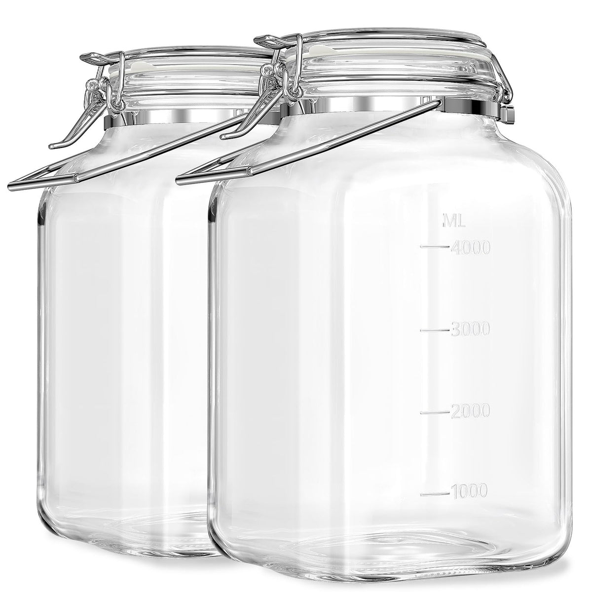 1.5 Gallon/5700 ML Glass Jars With Airtight Lid, Wide Mouth Mason Jar 2 Pc
