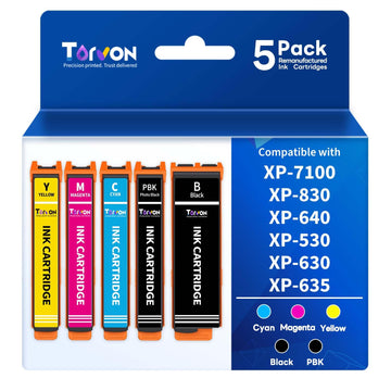 Remanufactured Ink Cartridge Replacement for Epson 410xl 410 T410 T410XL Ink Cartridges 5 Pack Compatible with Expression XP-7100 XP-530 XP-630 XP-640 XP-900 XP-830 Printers