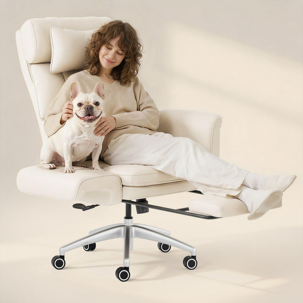 Flexispot Oversized Lounge Chair Indoor with Convertible Seat Width Up to 44in Wheels Footrest 180° Flip Armrests, Chairs for Living Room Study