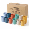 12 Pack Premium Wheat Straw Cups, 6 Pcs 20 oz & 6 Pcs 10 oz Unbreakable Drinking Cups, Alternative to Plastic Cups Sets, Reusable Water Glasses Tumbler, Microwave & Dishwasher Safe, Bpa Free, 6 Colors