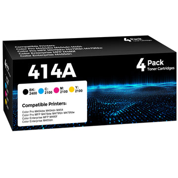 414A Toner Cartridges 4 Pack Compatible for HP 414A 414X Toner Replacement for Color Laserjet Pro MFP M479fdw M479fdn, Pro M454dw M454dn M454, M455dn MFP M480f Printers(Black/ Cyan/ Magenta/ Yellow)