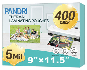 Laminating Sheets, PANDRI 400 Pack Thermal Laminator Pouches Holds 8.5 x 11 Inch, 5 Mil Clear Laminator Paper 9 x 11.5 Inch, Letter Size