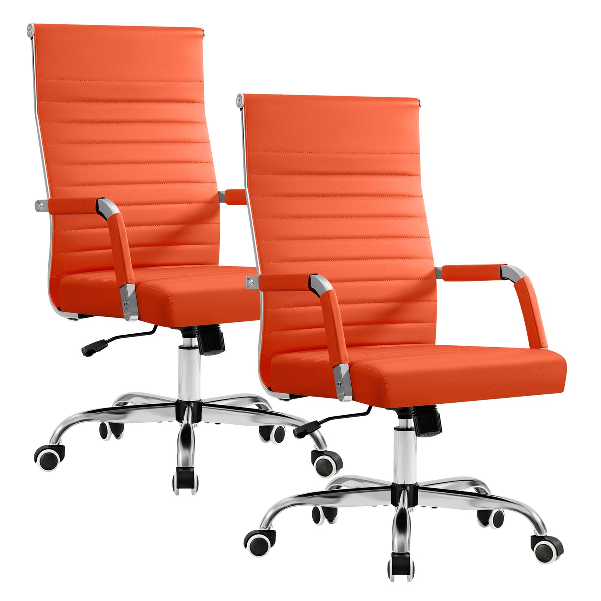 Furmax Ergonomic Office Desk Chair, Orange, 2-pack, 25.8" x25.8" x39.3-42.4"