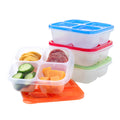 Bentgo Easyboxes 4-Compartment Snack Containers - 8-Piece Set with 4 Trays & 4 Custom-Fit Lids to Seal in Freshness - Reusable Food Storage & Meal Prep Bento BPA-Free Containers (Classic 4-Pack)