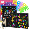 ZMLM Scratch Paper Art-Crafts Gift: 2 Pack Rainbow Notebooks Supplies Toys Easter Basket Stuffers for 3 4 5 6 7 8 9 10 Years Old Girls and Boys Kids Valentine's Day Birthday Party Travel Games (Pink)