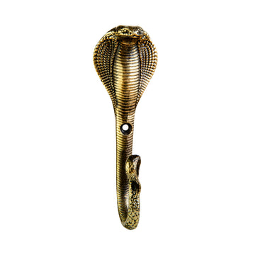 TUTURA LUTSS Cobra Handmade Brass Wall Hook – Unique Snake-Themed Decorative Wall Mount Hook for Coats, Towels, Hats, and Bags – Exotic Animal-Inspired Home Décor Accent