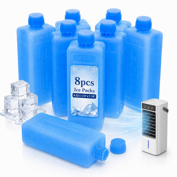 SHINEOFI 8pcs Ice Packs for Air Cooler Fan: Small Reusable Freezer Blocks Cooling Packs for Lunch Boxes Swamp Cooler Food Shipping Camping Picnic