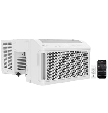 GE Profile ClearView Inverter Window Air Conditioner Unit, 10,300 BTU, U-Shaped Adjustable Depth, Energy Efficient Cooling up to 450 sq ft., Ultra Quiet, White (Renewed)