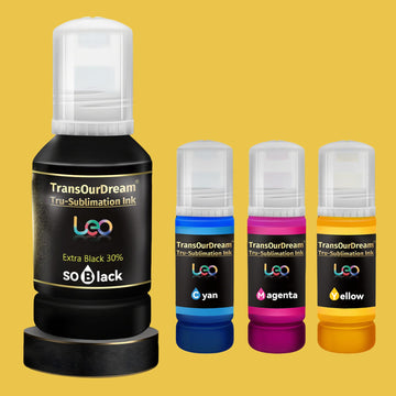 TransOurDream Tru-Sublimation Ink 337ML Autofill Bottles for ET-2400 ET-2720 ET-2760 ET-2750 ET-4800 ET-2800 ET-2803 ET-2850 Inkjet Printers Heat Press Transfer on Mugs T-Shirts