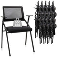 Clatina Stackable & Foldable Office Chairs with Ergonomic Lumbar Support and Thickened Seat Cushion, Folding Mesh Fabric Reception Guest Chair