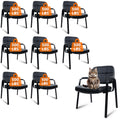 Clatina Big & Tall 500 Lbs Waiting Room Guest Chair, Leather Office Reception Chair No Wheels with Padded Arms for Elderly Home Desk Conference