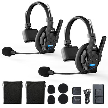 SYNCO XTALK XPRO2 Wireless Intercom Headset System, 2 Person 2.4GHz Wireless Communication Headset 500m/1640ft with Noise Reduction Program Production Live Show, Xtalk-Xpro2-Wireless-Headset-Intercom