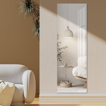 DEHWFT Full Length Mirror,47.25x15.75 Inch Acrylic Shatterproof Soft Mirrors, Non-Glass Wall-Mounted Fitness Mirror for Home, Lightweight Durable Modern Decor for Bedroom/Living Room/Cloakroom