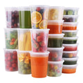 WGCC Deli Containers with Lids 48 Sets- Disposable Soup Containers 8oz, 16oz, 32oz - Plastic Containers with Lids, Food Container Leakproof, BPA Free/Microwave/Freezer/Dishwasher Safe