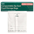 FEBU Gallon Compostable Food Storage Bags, 60 Count | Certified Home Compostable & Biodegradable | PFAS & BPA Free Zipper Bags | Leak-Proof & Resealable | 10.56” x 10.75”