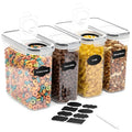 Cereal Containers Storage with Lids - Airtight Kitchen Dry Food Storage Containers & BPA Free Cereal Dispenser For Pantry Organizer And Storage (Clear, 4 Liter Pack of 4)