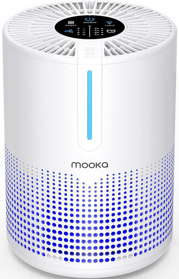 MOOKA Air Purifier for Bedroom Home Dorm 430 Ft², Compact HEPA Air Cleaner