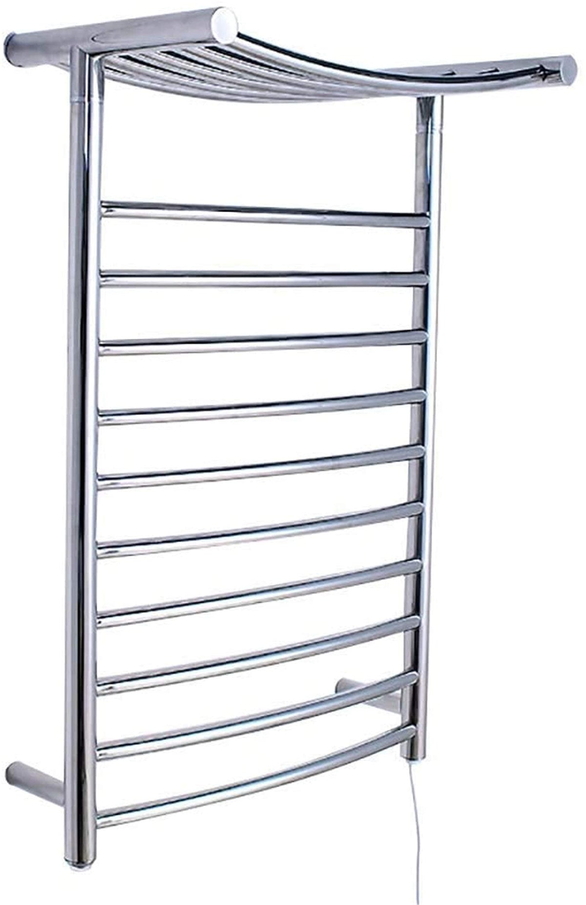 Heated Towel Rail Rails Towel Warmer Towel Heater Electric Towel Rack Waterproof Wall-Mounted 304 Stainless Steel Curved Towel Rack Home Bathroom Accessories (Color : Pluginwiring