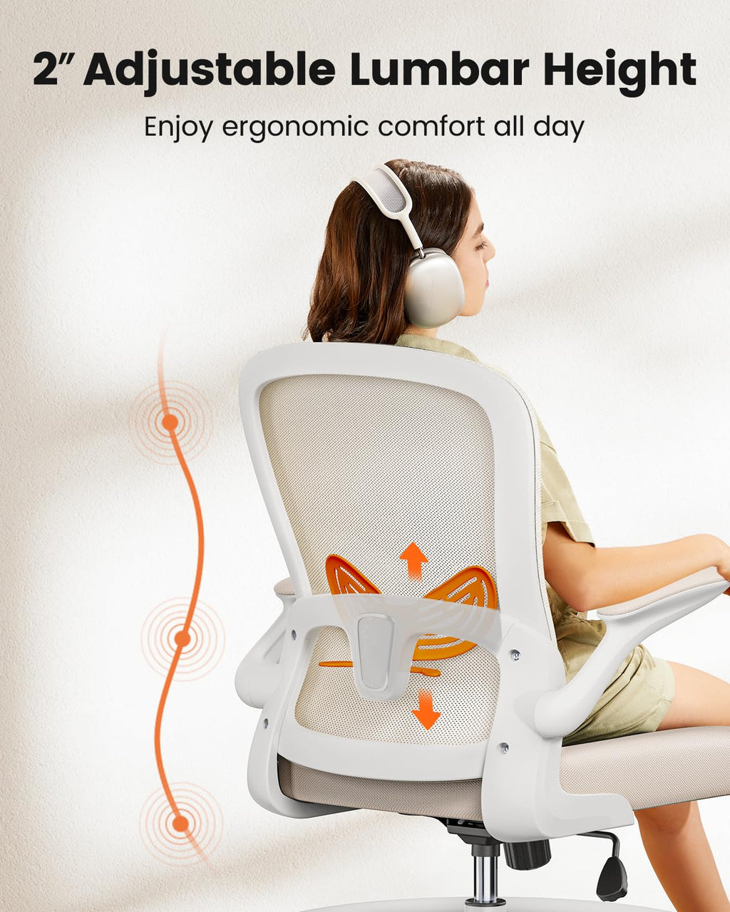 Ergear Drafting Chair,tall Office Chair with Flip-up Armrests, High Desk Chair Adjustable Height and Adjustable Footrest Ring, Ergonomic