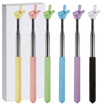 6PCS Pointer Finger Stick, Extendable Finger Pointer Stick, Teacher Pointer for Classroom, Whiteboard, Blackboard & Presentation, Essential Teaching Supplies