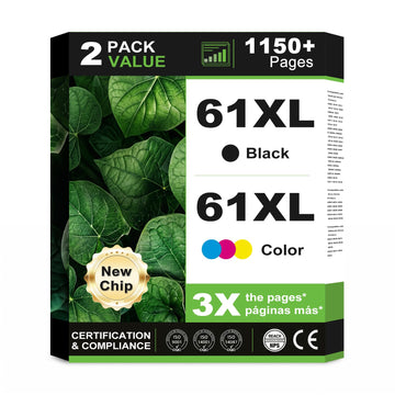 61XL Ink Cartridge Combo Pack Black Color Replacement for HP 61 Ink for HP Ink 61 XL HP61 HP61XL Work with Envy 4500 5530 4630 4502 2540 4635 4632 1510 1512 1000 1010 4501 3510 3050 5535 2542 Printer