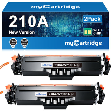 210A Black Toner Cartridge 2 Pack (with Chip) Compatible Replacement for HP 210A 210X for Color LaserJet Pro MFP 4301fdw 4301fdn Pro 4201dw 4201dn Series Printer Ink W2100A W2100X High Yield
