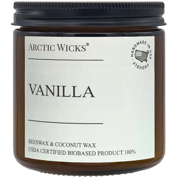 Arctic Wicks Vanilla Fig Candle, 16oz Double Wick, Coconut Beeswax
