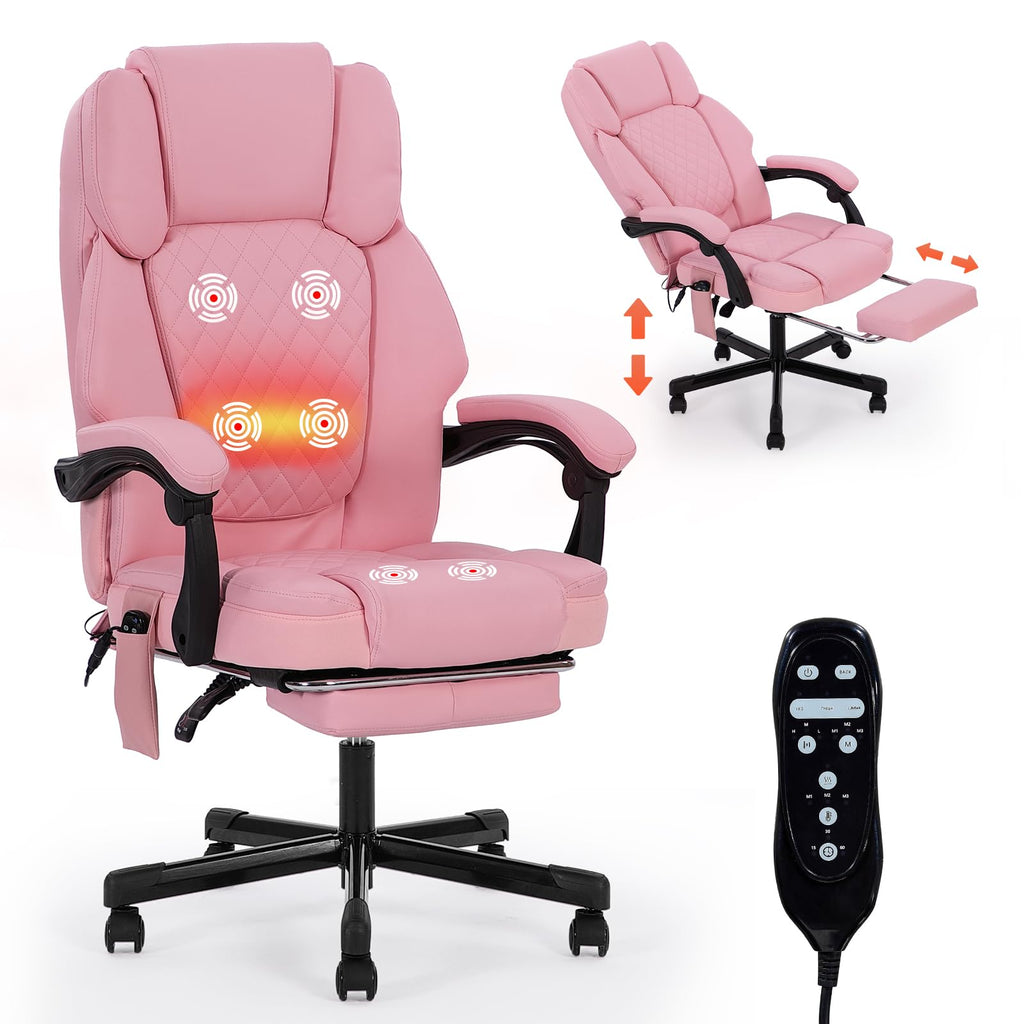 Zuacs Massage Office Chair with Heat 6 Vibration Points,high Back & Heat, Executive Desk Chair,big and Tall Office Chair 400lbs, Comfortable