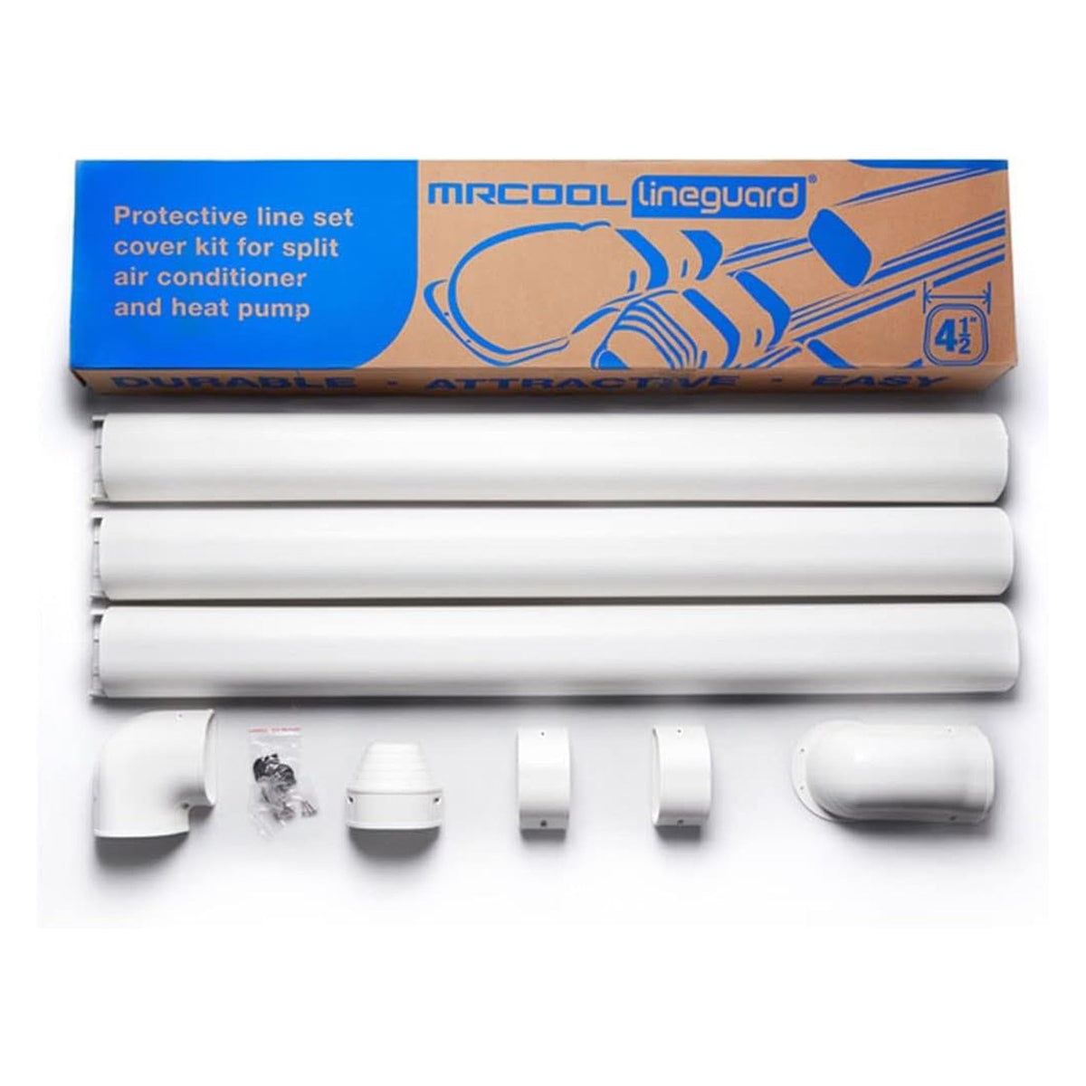 MRCOOL LineGuard 4.5 Inch Line Set Cover Kit, Mini Split Air Conditioner Accessory for Outdoor Line Protection, DIY Installation, 12 Feet