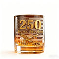 250 Years of Freedom Whiskey Glass | America 250th Anniversary 1776-2026 Patriotic Eagle & Flag Old Fashioned Rocks Glass, 12oz Heavy Base Bourbon Tumbler, 4th of July Gift