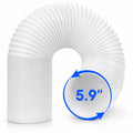 Portable AC Hose 5.9 Inch CounterClockwise, 59" Portable Air Conditioner Exhaust Hose Replacement with Steel Wire, Flexible AC Vent Hose for Delonghi LG Haier Whynter Portable AC Unit