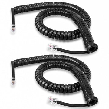 EZYUMM Phone Cord for Landline, 2 Pack Black Handset Telephone Cord, 10Ft Uncoiled(1.5 FT Coiled) Universal Replacement Cable for Desk & Wall Phones