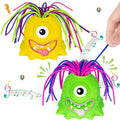 Fidget Toys Hair Pulling Stress Relief Toys with LED Light Differernt Screams Novelty Screaming Monster for Adults Teens Autism (Green&Yellow, 2P)