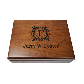 Personalized Men’s Memory Box, Walnut Keepsake Box with Engraved Name