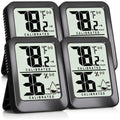 Antonki 4 Pack Mini Room Thermometer Hygrometer Indoor Temperaure and Humidity Monitor Gauge Meter for Home, Baby Room, Office, Incubator, Greenhouse, Reptile - Battery Included - Black