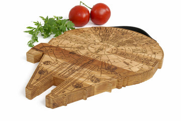 Millennium Falcon Board - Wooden Cutting Board - Engraved Wooden Plate - Rustic Cutting Board - Futuristic Serving Platter - Valentines Gift