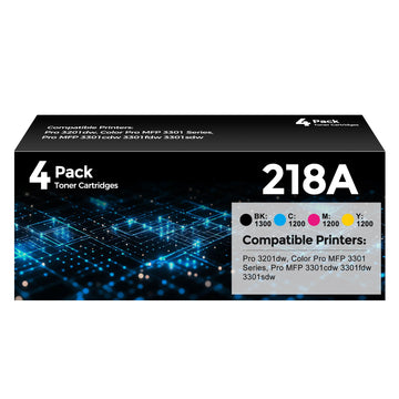 for 218A Toner Cartridges 4 Pack Compatible for HP 218A 218X Toner | with 218A Toner Color Laserjet Pro 3201dw MFP 3301fdw 3301sdw 3301cdw Printer(Black/Cyan/Yellow/Magenta)
