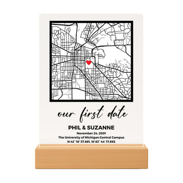 SAME DAY SHIP Where We Met Custom Map with Wooden, Acrylic, Led Light - Where It All Began Couples Map Birthday Gift Last minute gift ideas Anniversary Celebration Gift Valentines Day