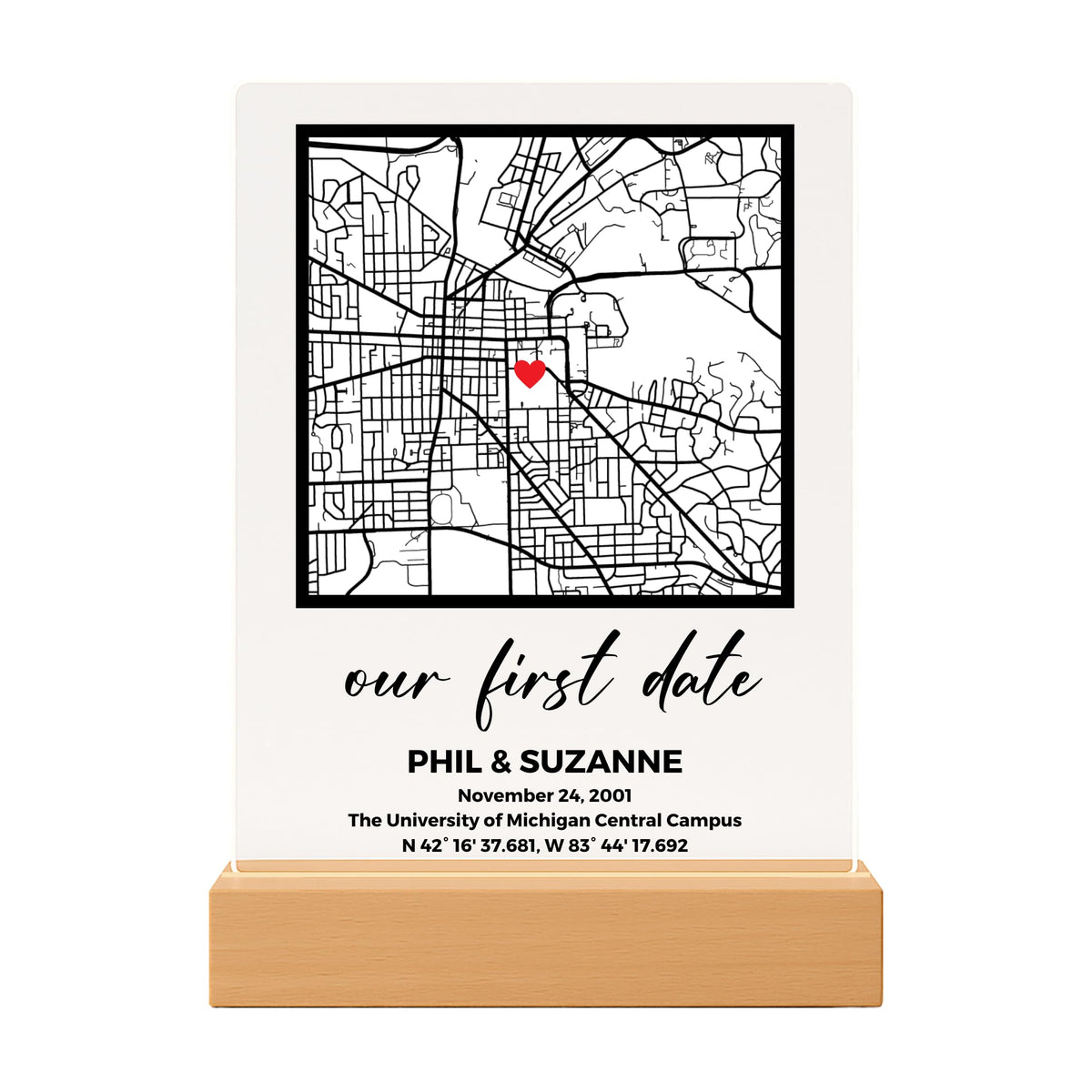 SAME DAY SHIP Where We Met Custom Map with Wooden, Acrylic, Led Light - Where It All Began Couples Map Birthday Gift Last minute gift ideas Anniversary Celebration Gift Valentines Day