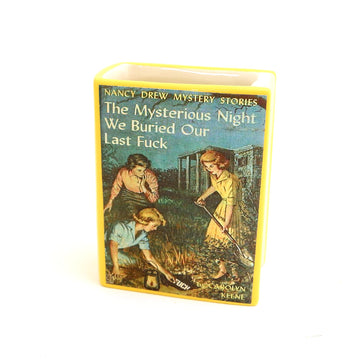 Nancy Drew Parody Book Shaped Pencil Container, decoupaged, Mature Language