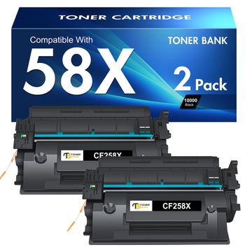 CF258X 58X Toner Cartridge Black 58A M428fdw M404dw M404n High Yield 2 Pack | Compatible for HP 58X CF258X 58A CF258A Toner Cartridge for HP LaserJet Pro M404dn MFP M428fdn M428dw M404 M428 Printer Ink