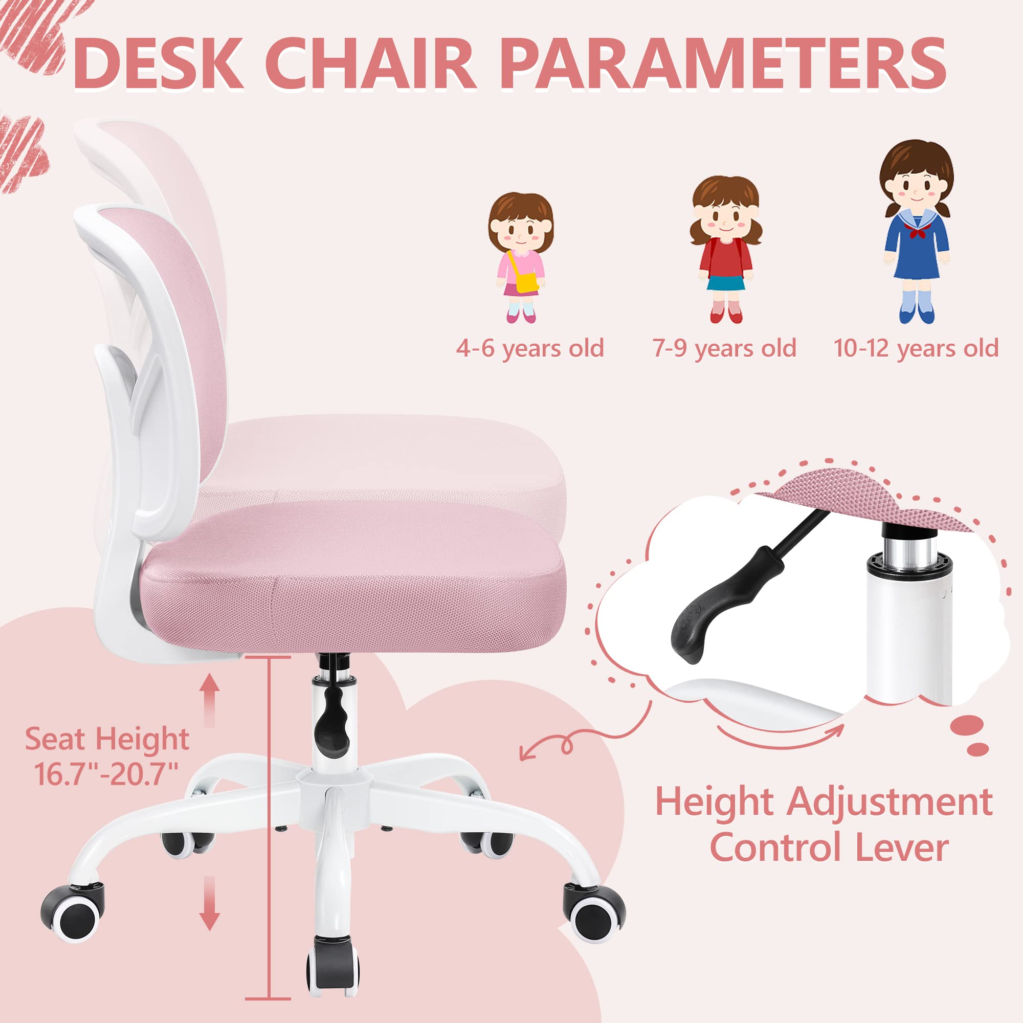 Primy Office Drafting Chair Armless, Tall Office Desk Chair Adjustable Height and Footring, Mid-back Ergonomic Standing Desk Chair Mesh Rolling