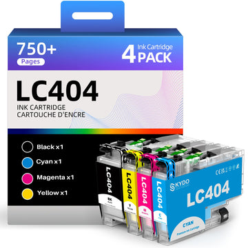 LC404XL Ink Cartridge Compatible with Brother LC404 High Yield Ink?4 Pack | Compatible for Brother MFC-J1205W MFC-J1215W Printer,4 Pack LC404 High Yield Ink , BK/C/M/Y