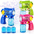 TOY Life 3 Pack Bubble Guns for Kids, Automatic Bubble Blower, Leakproof & Lightweight, Outdoor Summer Toys for Beach Travel, Easter Basket Stuffer, Party Favor, Birthday Gift for Toddlers Boys Girls